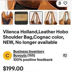 Vilenca Holland Cognac Leather Shoulder Bag